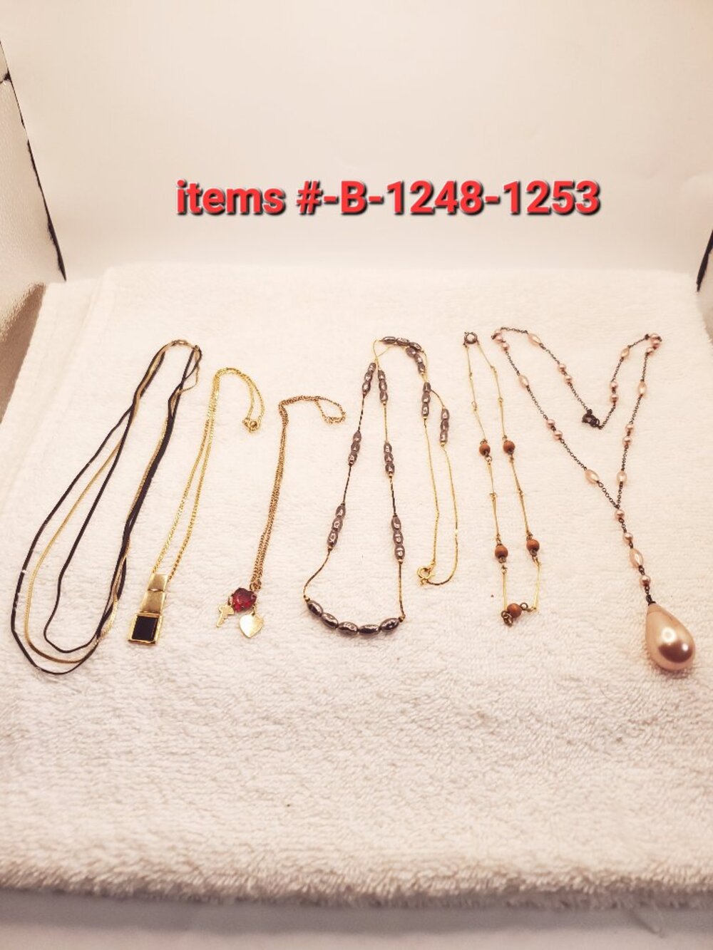 6 Necklaces, items # B-1248-1253,. wt. 41 grams.